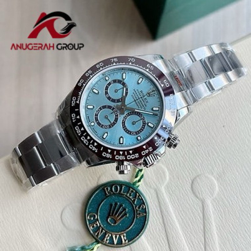 JAM ROLEX DAYTONA AUTOMATIC 40MM SILVER BLUE BODY SWISS ORI PREMIUM