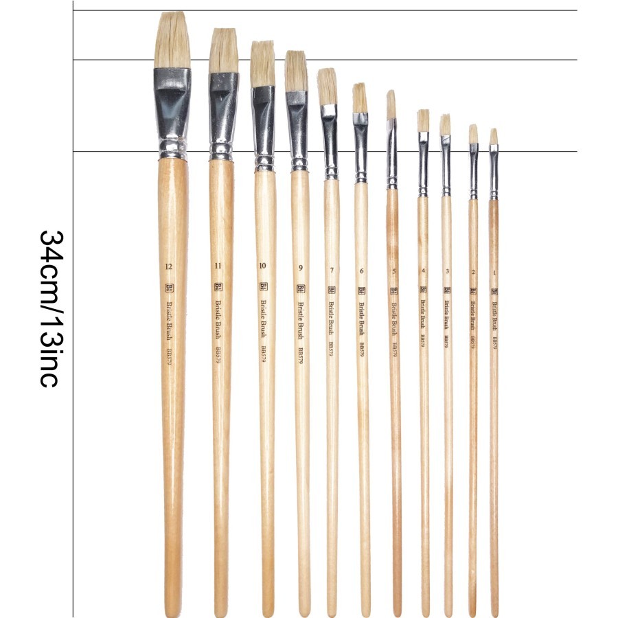 

BALIARTEMEDIA Artist Single Bristle Brush Long Handle Bali Art Supplies / Kuas Lukis Satuan