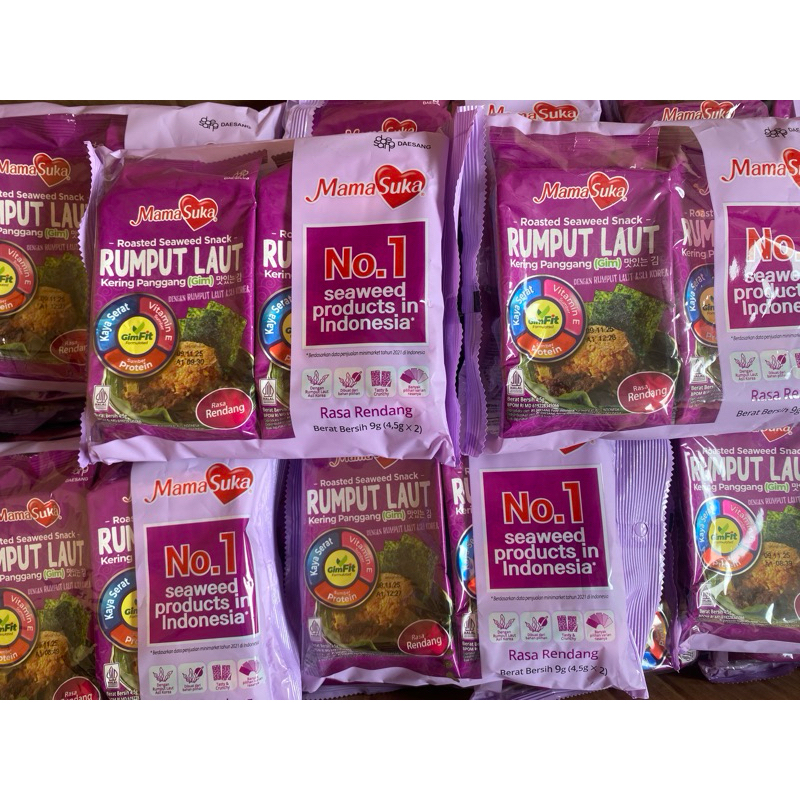 

MamaSuka - Rumput Laut Kering Panggang Rendang 4.5gr isi 2pcs