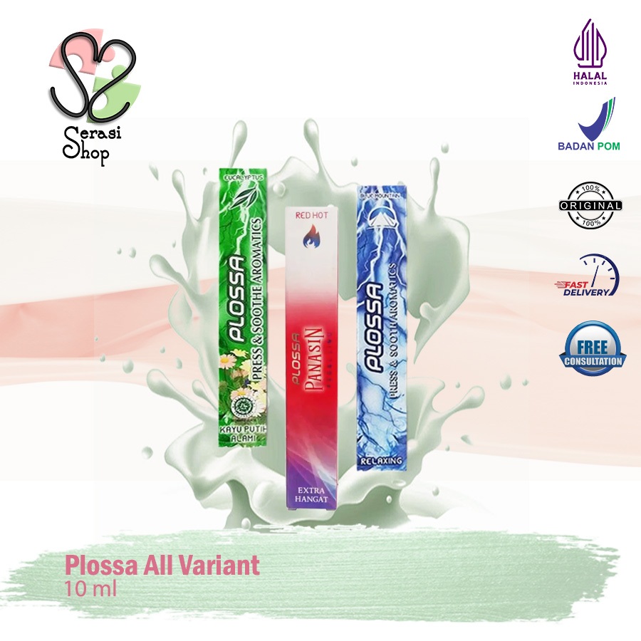 Plossa plosa 10 ml minyak angin inhaler eucalyptus / blue mountain / red hot