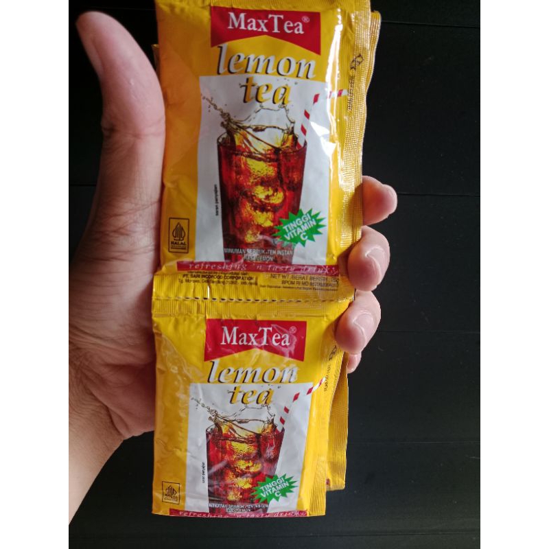 

Max Tea Lemon Tea Kemasan 1 Renceng isi 10 Sachet