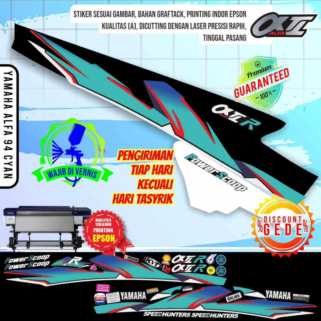 Striping Yamaha Alfa 94 strifing yamaha alfa motor cycle malaysia thailand Vietnam cutting setiker s