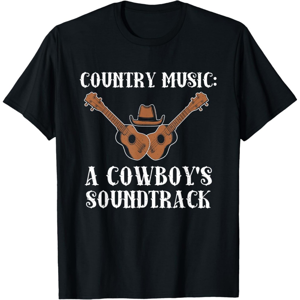 Kaos Gitaris Akustik Soundtrack Musik Country Vintage Cowboys