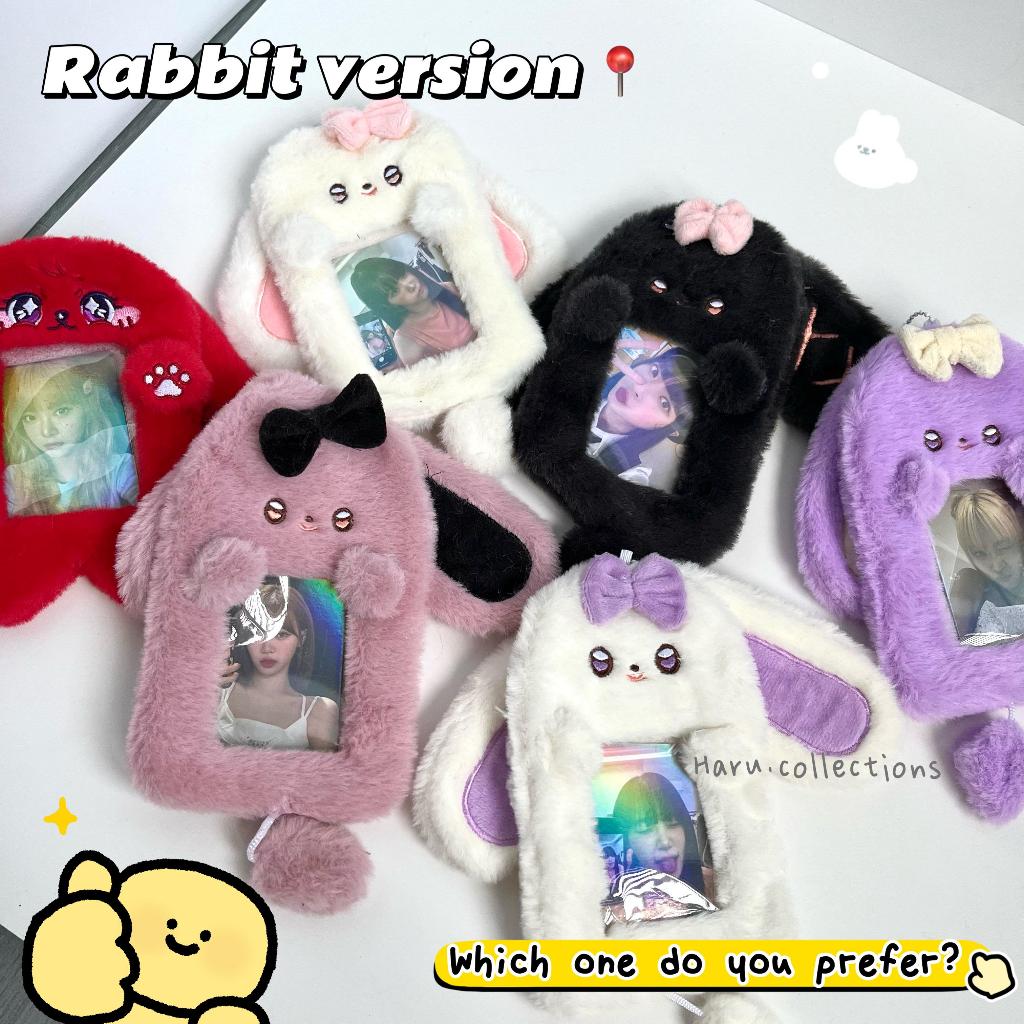 [HARU] Fluffy Polar Bear Photocard Holder Cardholder Gantungan Furry Pc Holder Tempat Foto KPOP Caho