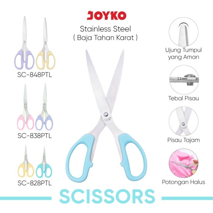 

Joyko Gunting Pastel SC-828 PTL - SC-838 PTL - SC-848PTL - Gunting Pastel Joyko