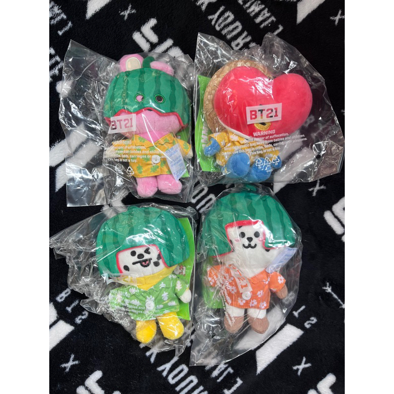 BT21 SUMMER RAIN DOLL KEYCHAIN COOKY TATA RJ CHIMMY