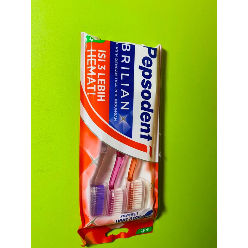 Pepsodent sikat gigi isi 3 // Pepsodent sikat gigi brilian
