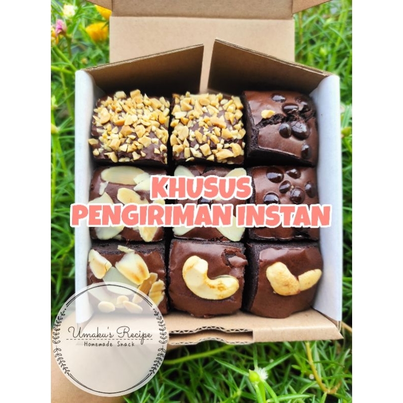 

[KHUSUS INSTAN] Brownies sekat 10x10 9 potong | fudge brownies | fudgy brownies | brownies panggang