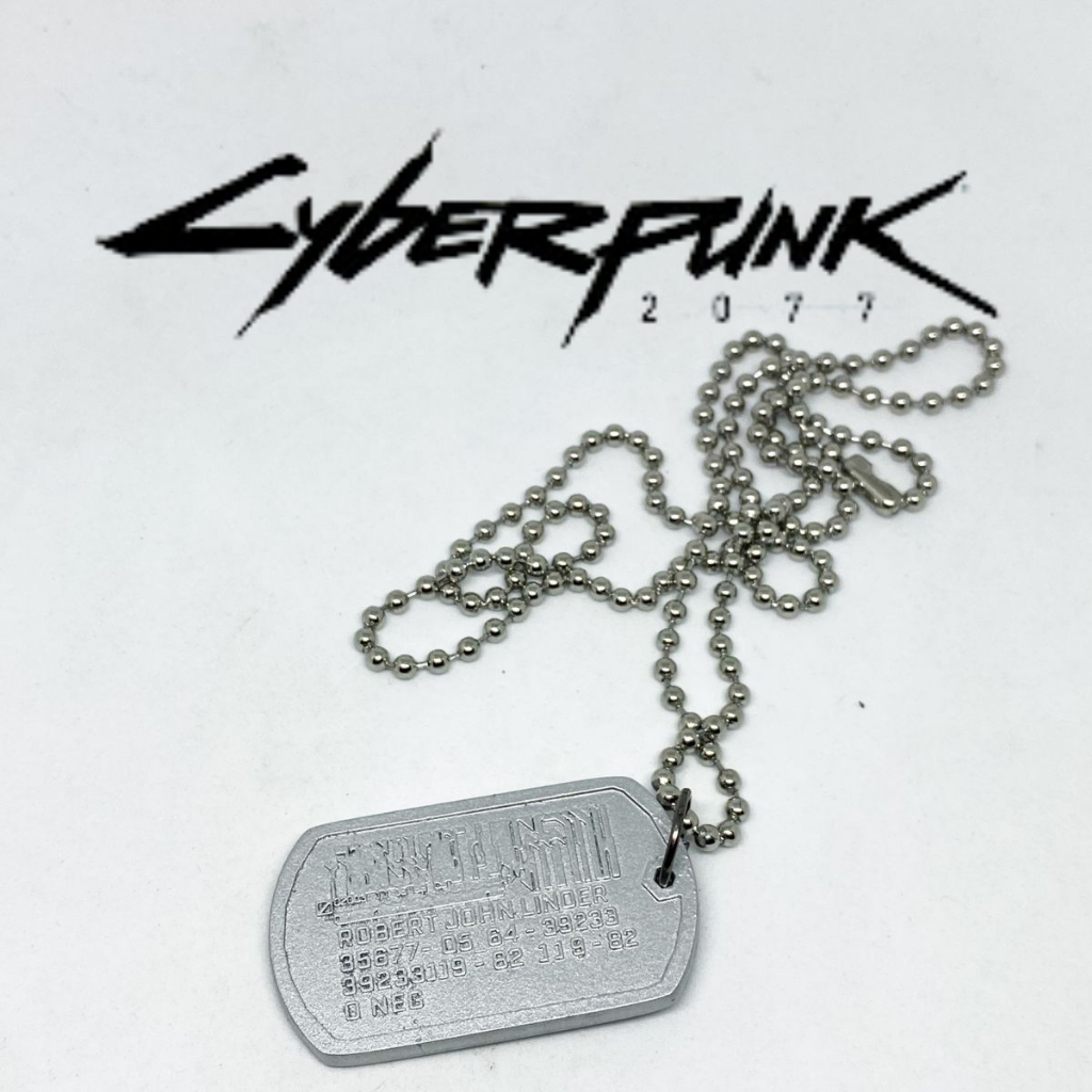 Cyberpunk 2077 Johnny Silverhand Nameplate Dog Tags Necklace