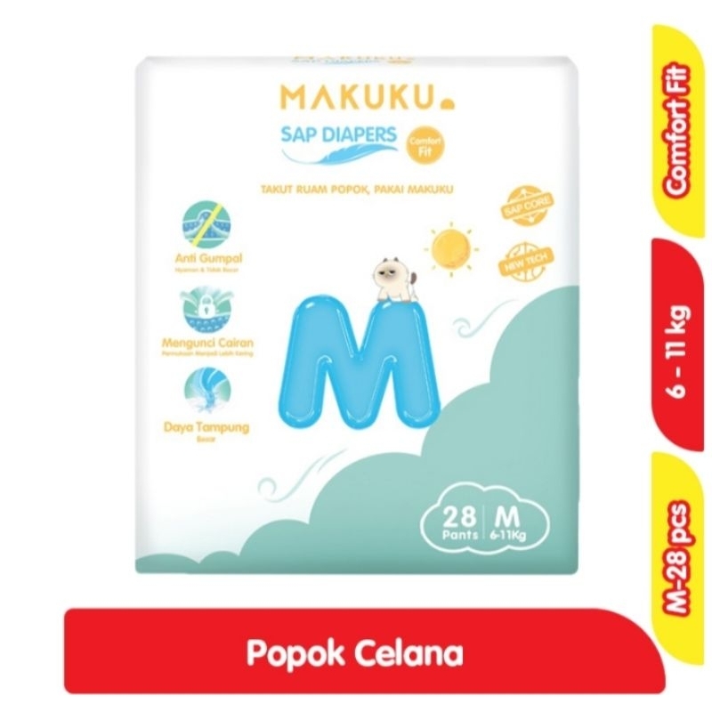 PAMPERS MAKUKU | MAKUKU PANTS | POPOK ANTI IRITASI | POPOK MURAH