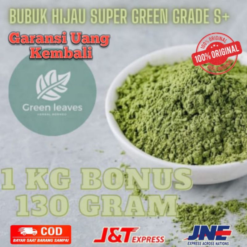 

free 130 gram bubukdaun purlikke jamu khas Borneo teh hijau asia