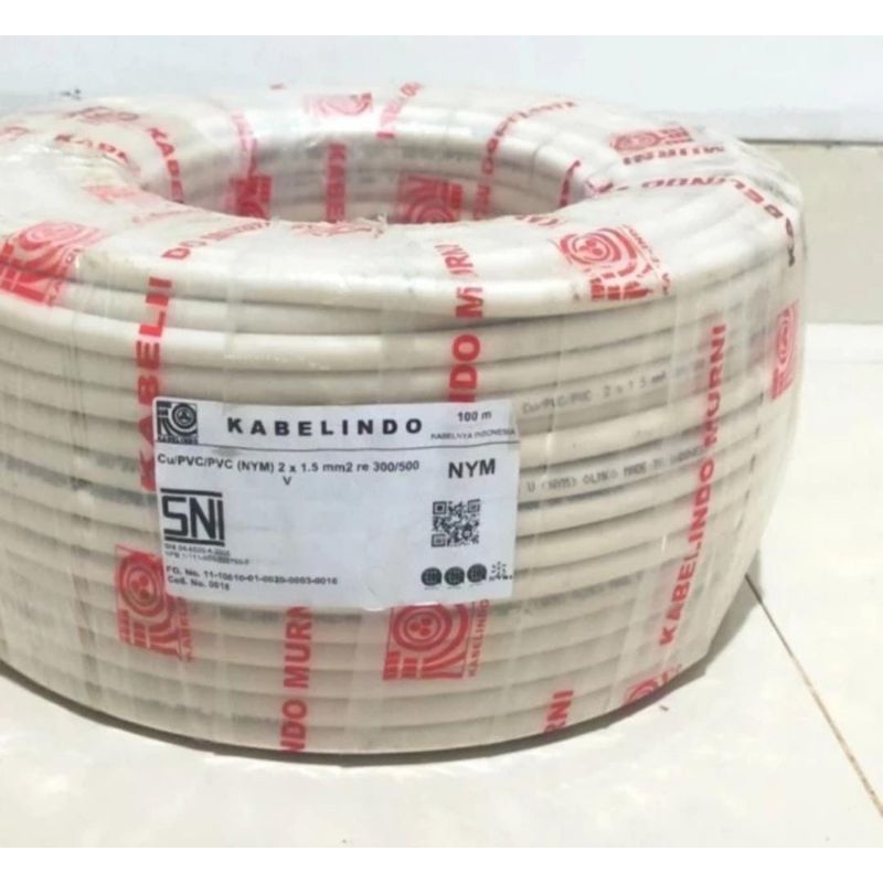 Kabel Kabelindo NYM 2X1.5 NYM 2X1.5 Kawat Tembaga Panjang 100 Meter Kabel Lindo Original