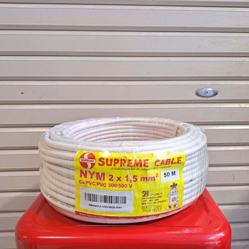 [ORIGINAL] Kabel Supreme NYM 2 x 1.5 mm2 (1 Roll) - 50 Meter | Kabel NYM Supreme 2 x 1.5 mm2