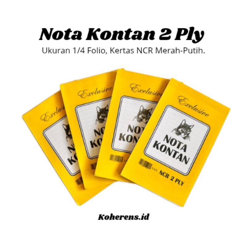

(5 Buku) Nota 2Ply Kecil 1/4 Folio 25 Set Kertas NCR Langsung Tembus