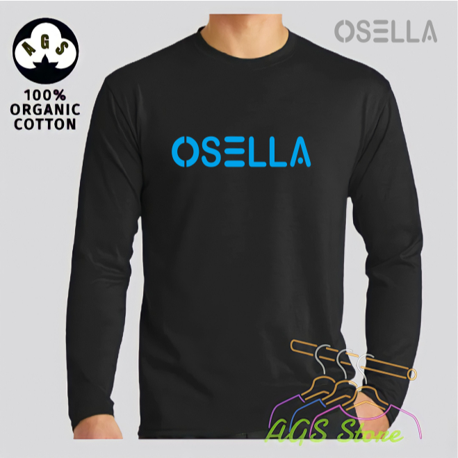 Kaos Distro Osella Premium Light blue T-Shirt Pria Lengan Panjang Kaos wanita - baju kaos pria wanit