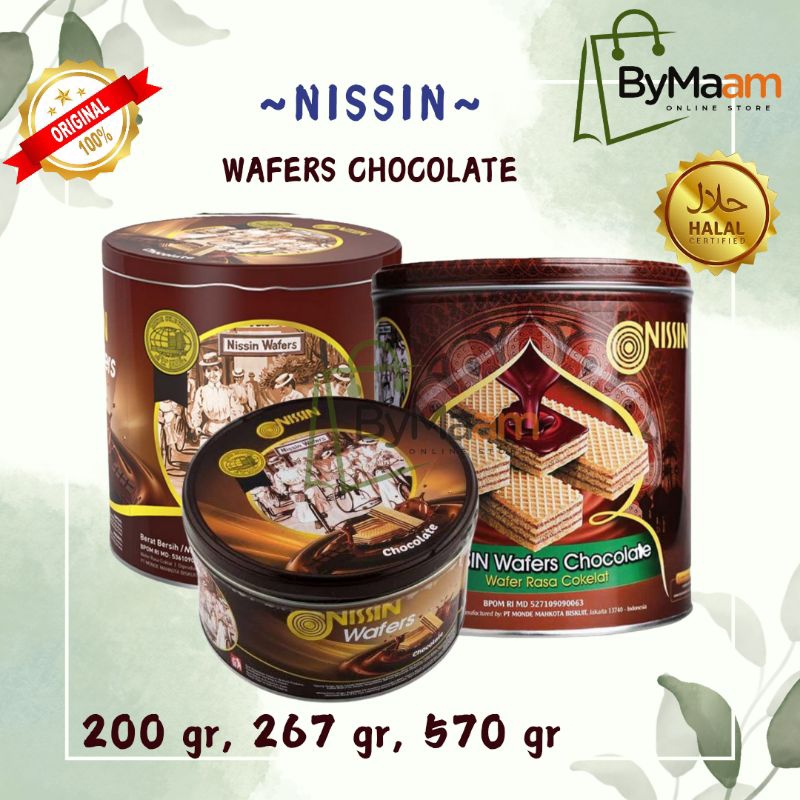 

NISSIN Wafers Chocolate Kaleng 180gr, 267gr, 570gr | Wafer Cokelat Kaleng Bulat Special Edition Kecil Sedang Besar