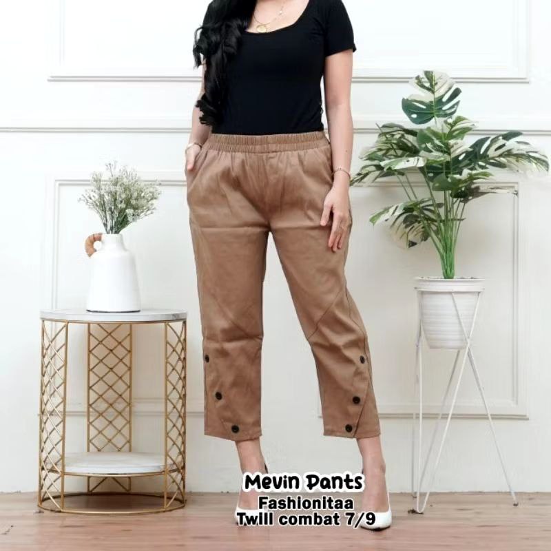 Mevin Pants celana wanita beggi pants bahan Twil Setreat premium tebal melar dan halus
