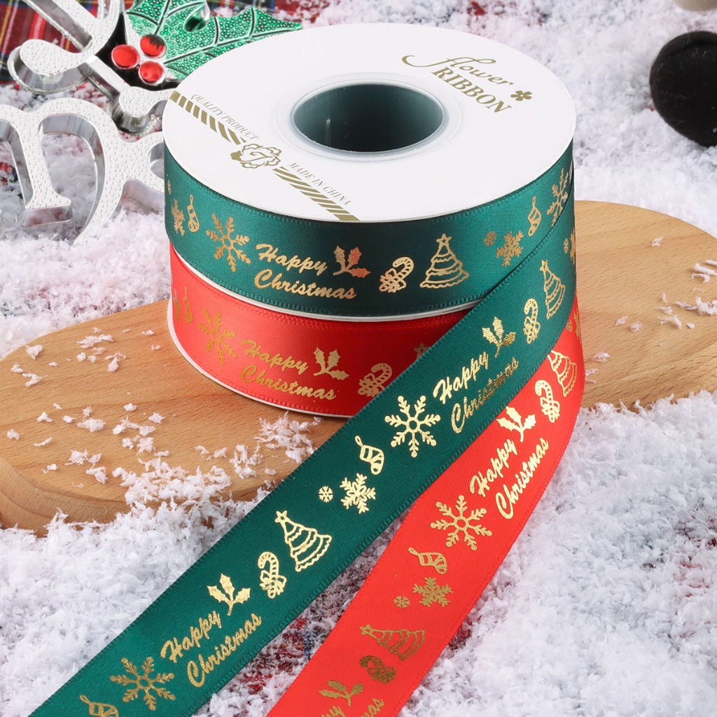 

[ROLL 25 YARD PITA GROSS GRAIN NATAL] Gross Grain Pita Natal Parcel Hampers Merry Christmas / Hiasan Aksesoris Pohon Natal Gross Grain / Pita Kado Xmas 15 mm