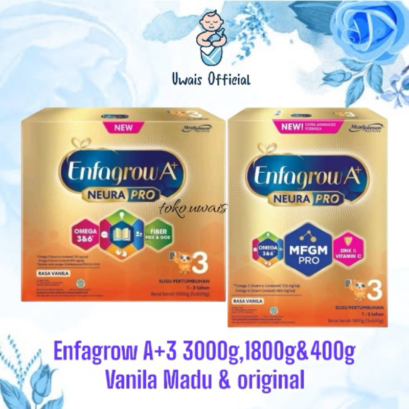 

Enfagrow A+3 Vanila 3000 gram,1800g & 400g Exp Desember 2025