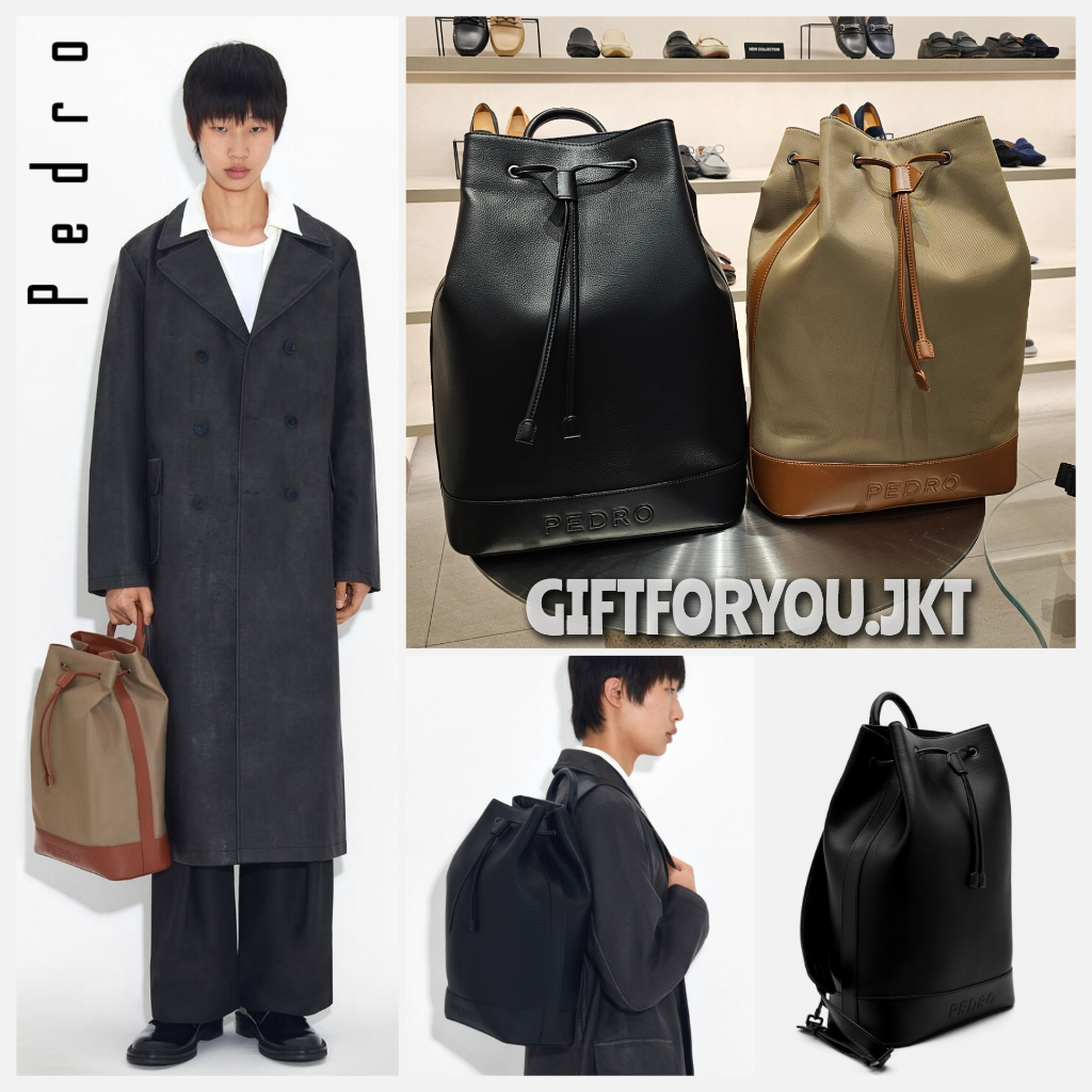 Tas Ransel Serut Pedro Original Man Backpack Pria Cowok Laki-Laki Men Drawstring Bag