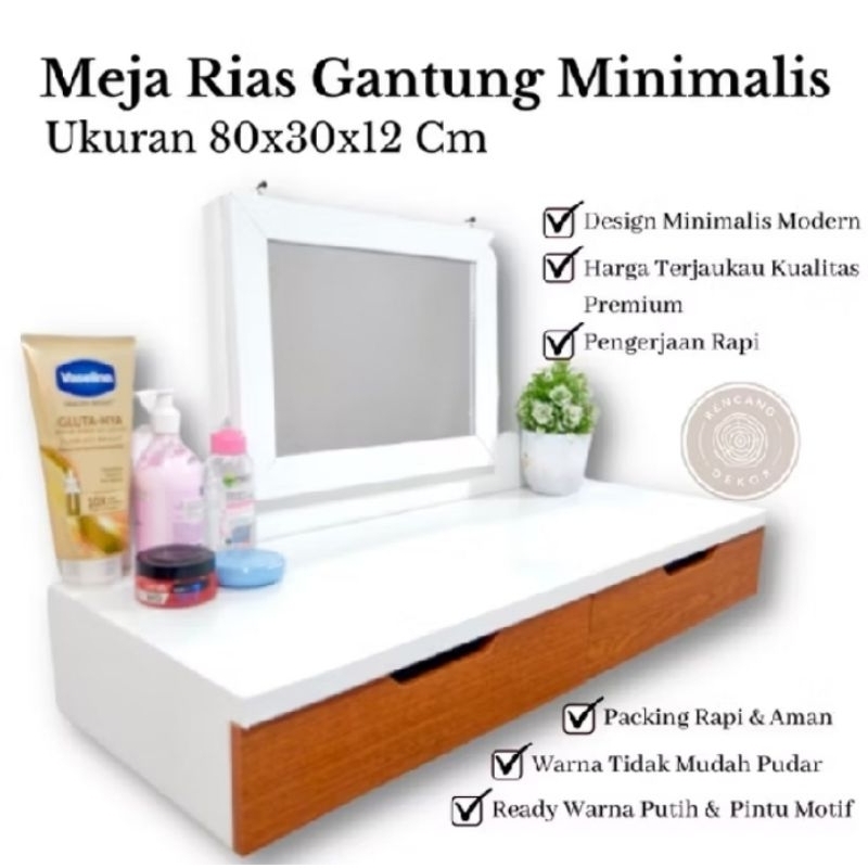 Meja Rias Dinding| Rak Hias Minimalis | Meja Rias Minimalis