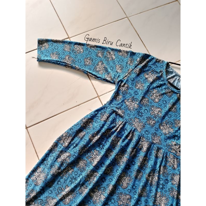Gamis Biru Gamis Motif Baju Muslimah Baju Sehari-hari Baju Motif Bunga Baju Muslimah Baju Mewah Gami