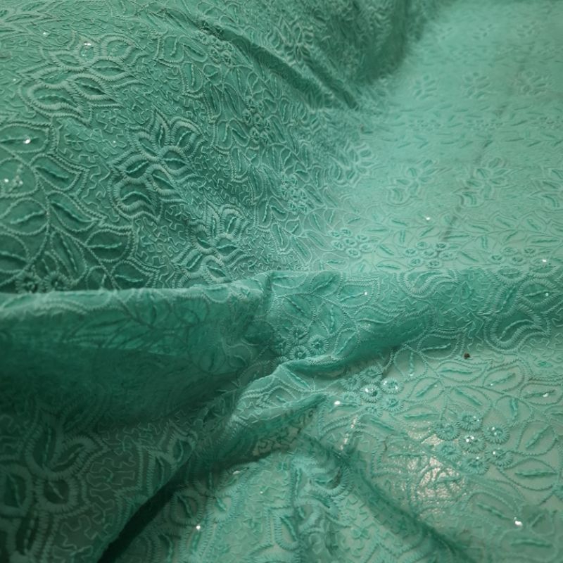 kain sifon bordir - kain chiffon bordir - kain sifon bordir Payet - kain butik