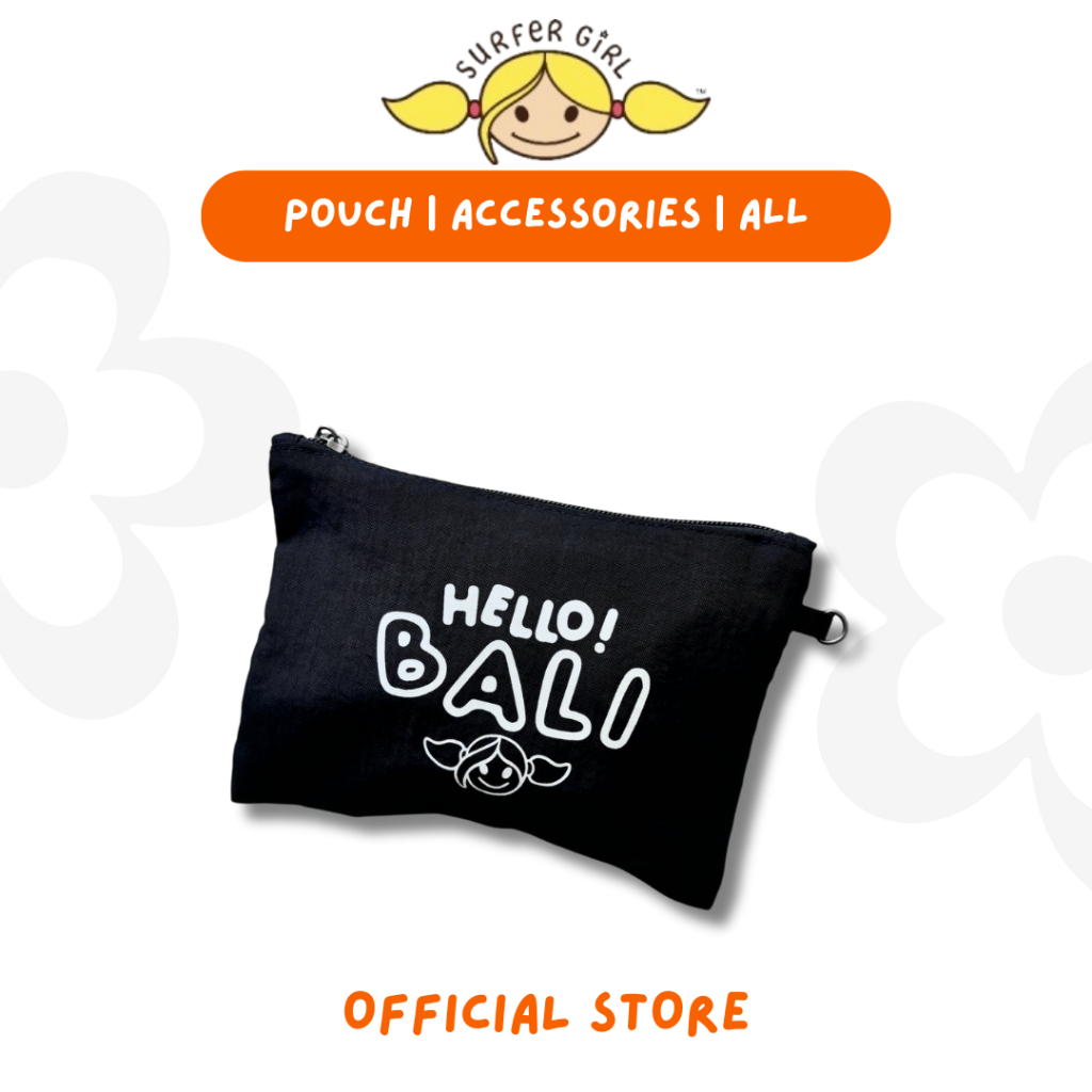 Surfer Girl Hello Bali Pouch 251APOCA001 | Pouch Make Up | Pouch Alat Tulis | Pouch Kecil | Pouch Su