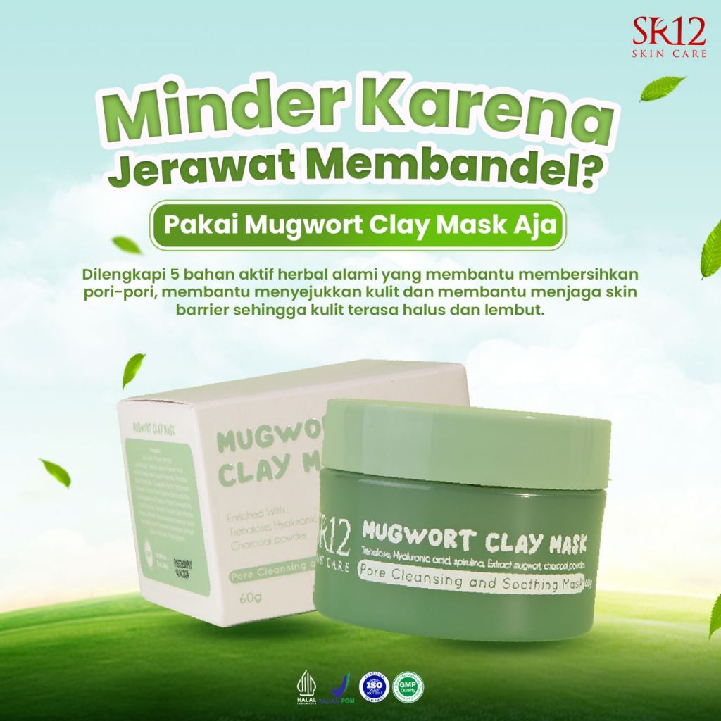 MUGWORT SR12 MASKER KOREA / MASKER JERAWAT / MASKER FLEK / BPOM