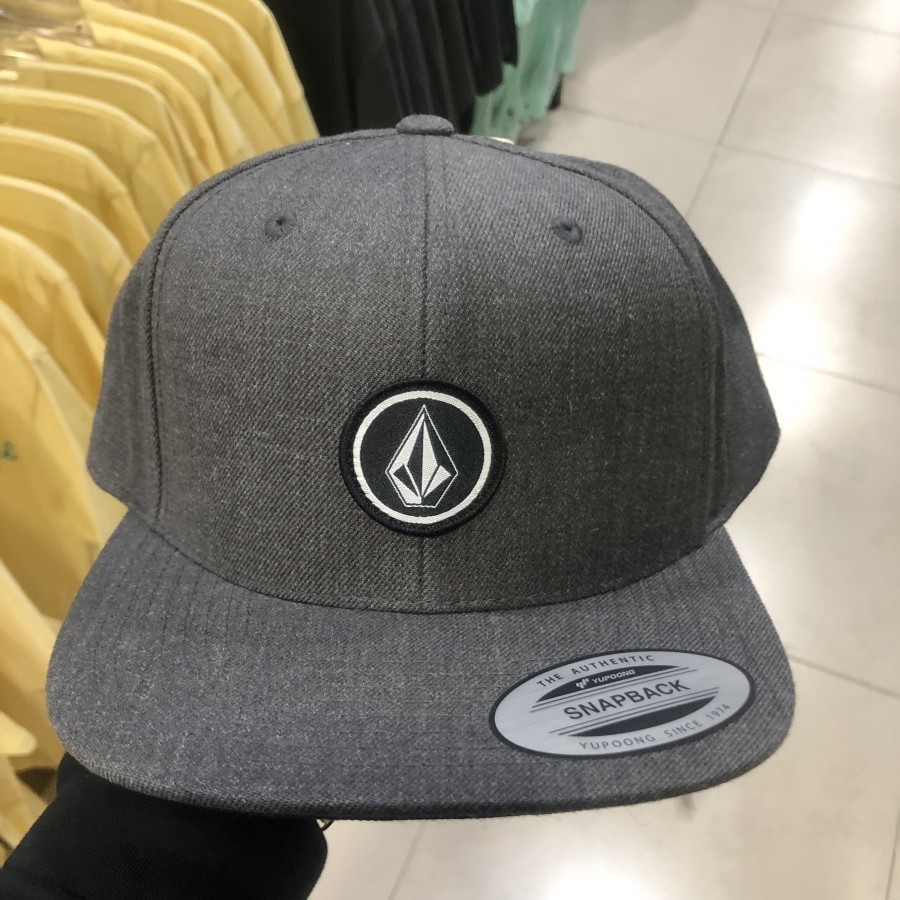 Topi volcom original quarter twill adjustable hat charcoal heather