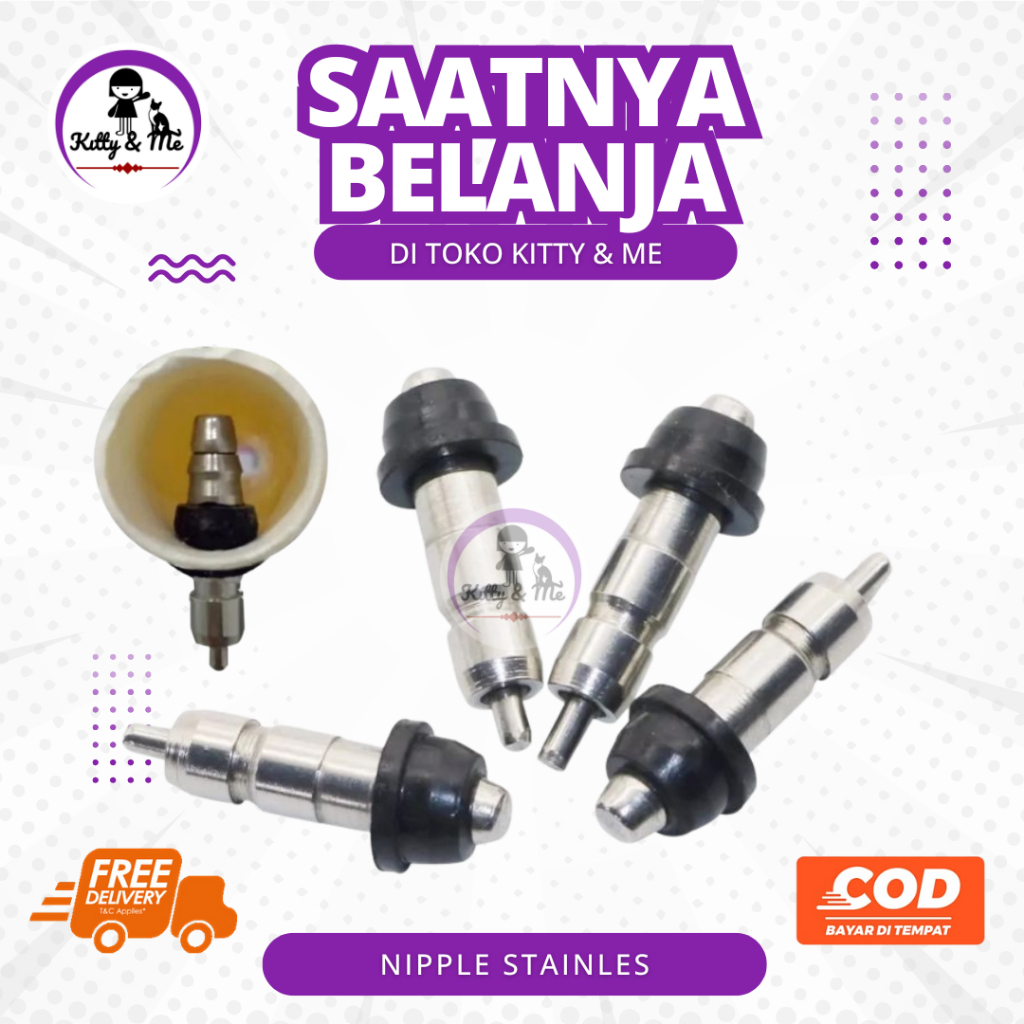 NIPPLE STAINLES NIPLE NEPEL NEPEL STAINLES - Nipel Ayam Nipel Puyuh  Tempat Minum Ayam Puyuh