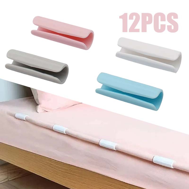12pcs Klip Penjepit Sprei Klip Bedsheet Jepitan Kasur Sprei Pengencang Kasur Penjepit Anti Slip Klip