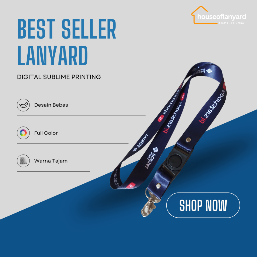 

Tali Lanyard Custom Printing Full Color Sublim Tali Medali Travel 2.5cm