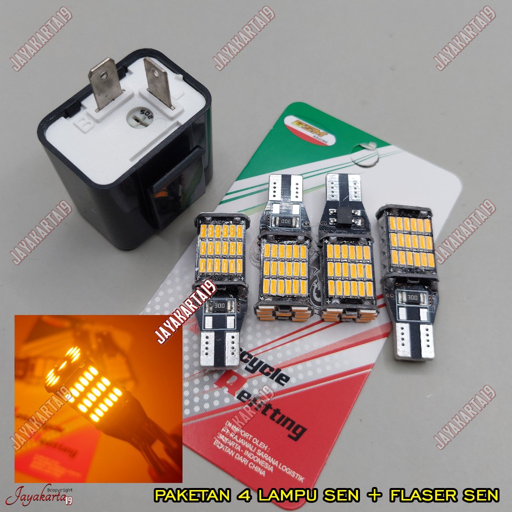 Lampu sen motor 4pcs 45 mata TERANG + flaser sen kedip