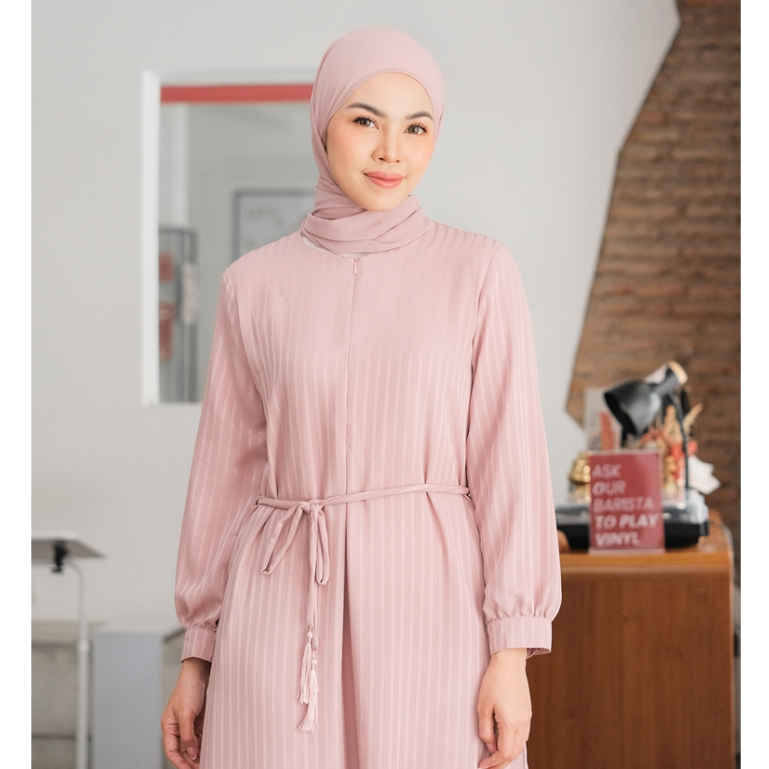 Sekido - Vera Gamis Lebaran Dress Panjang Wanita Bahan Silky Stripe