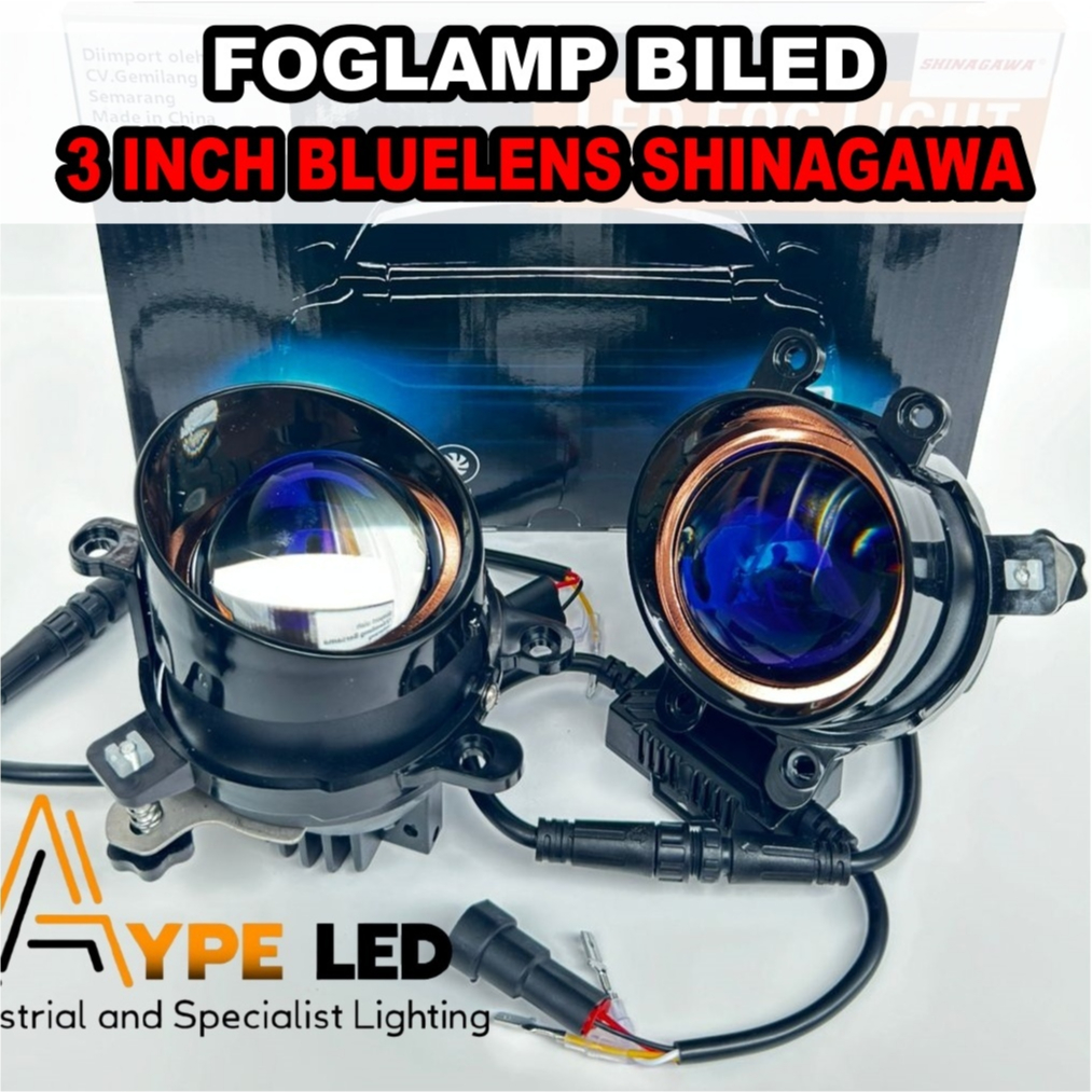 Foglamp Biled 3 inch Bluelens Shinagawa Plus Demon Eyes 3 Warna Cahaya Foglamp Bumper Mobil 3 inch