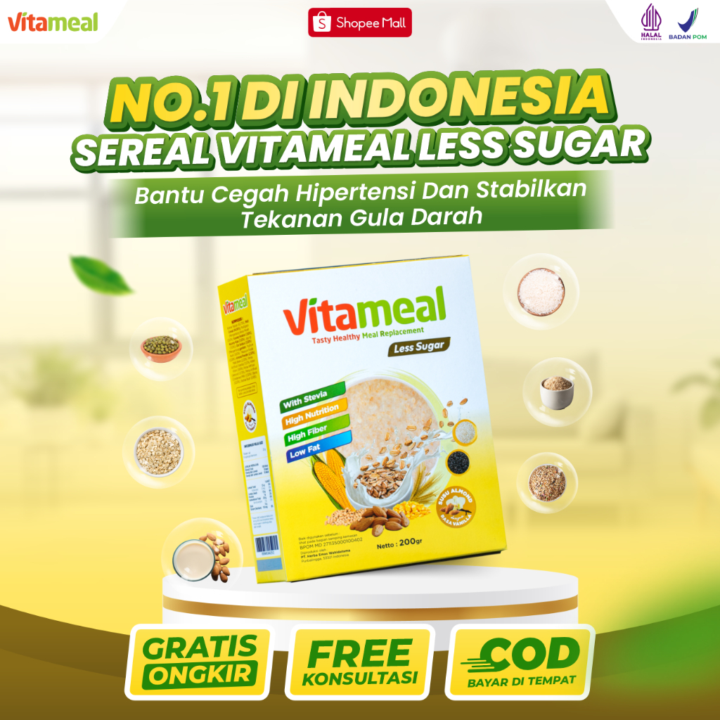 

Vitameal Les Sugar - Sereal paket 1 box 200 gram