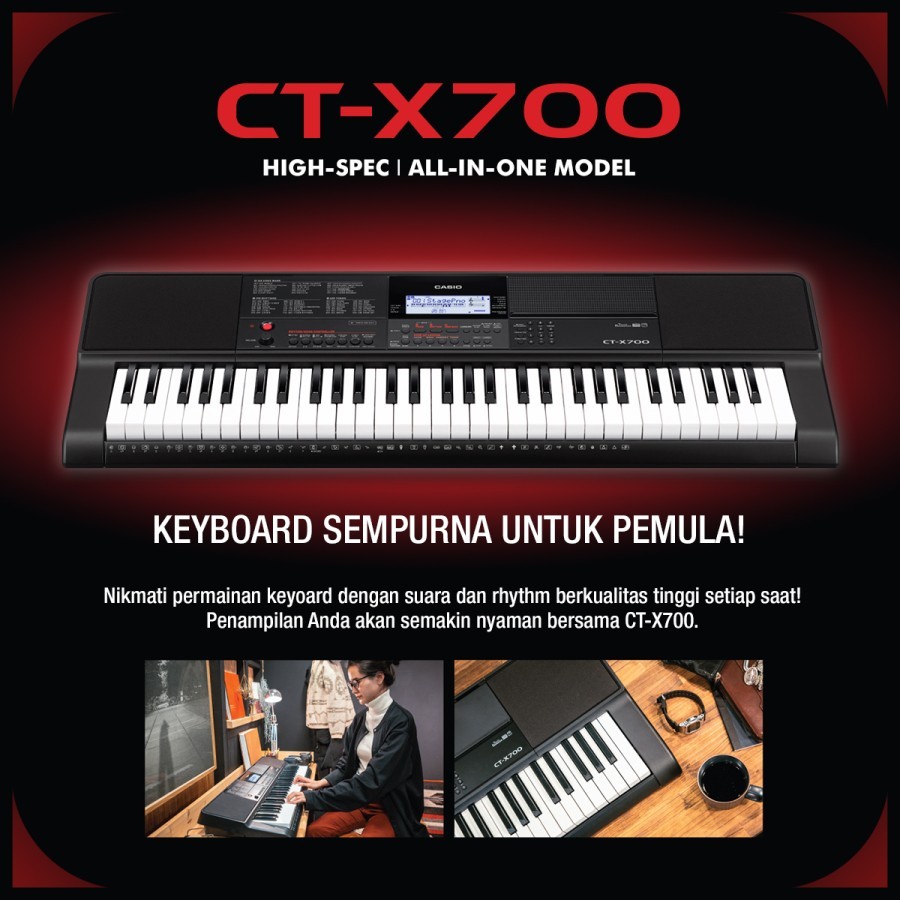CASIO CT-X700 Arranger Keyboard Pemula, Rhythms Style 61 Key