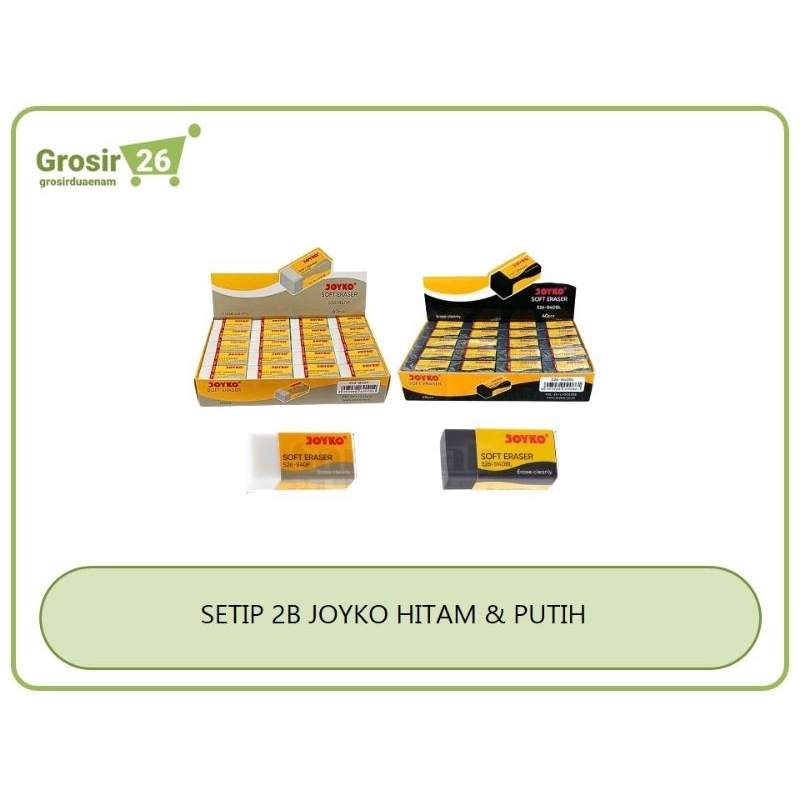 

(10 pcs) setip / penghapus / eraser / stip pensil ukuran kecil joyko warna putih | hitam | warna