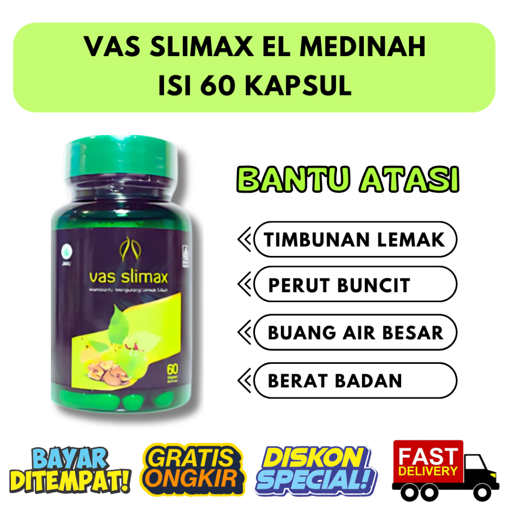 Supplement Diet Herbal Diet Langsing Slim Slimfit | Vasslimax El Medinah Isi 60 Kapsul BPOM