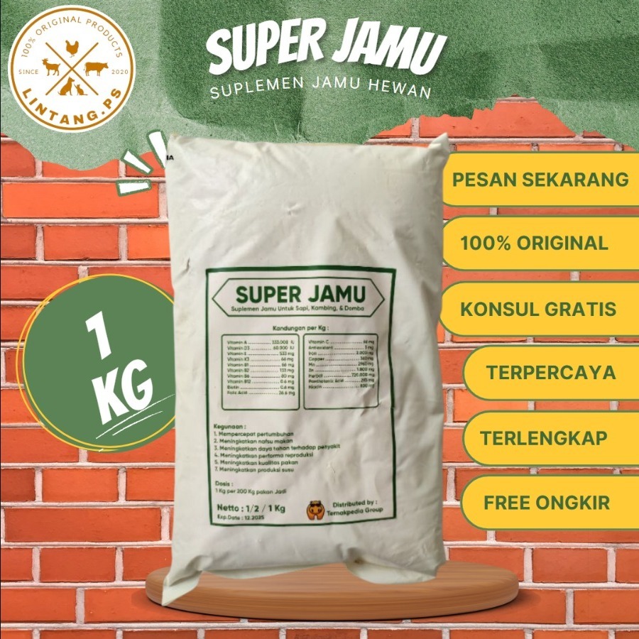 Super Jamu 1Kg - Jamu Nafsu Makan Kambing - Jamu Nafsu Makan Sapi - Suplemen Sapi - Suplemen Kambing
