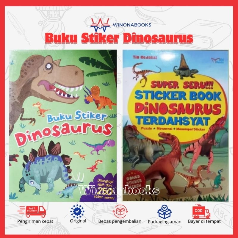 BUKU STIKER DINOSAURUS dan BUKU AKTIVITAS DINOSAURUS SUPER SERU ayo bersenang-senang menciptakan ade