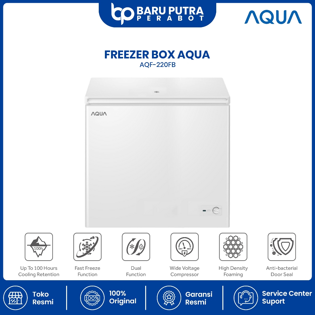 CHEST FREEZER AQUA 200 LITER AQF-220FB FREEZER BOX AQF 220FB