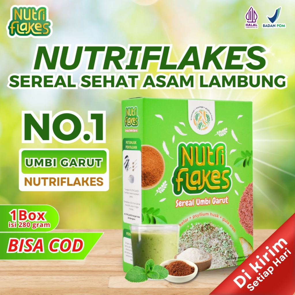 

Nutriflakes Sereal Sehat Solusi Asam Lambung Gerd BPOM 100% Original