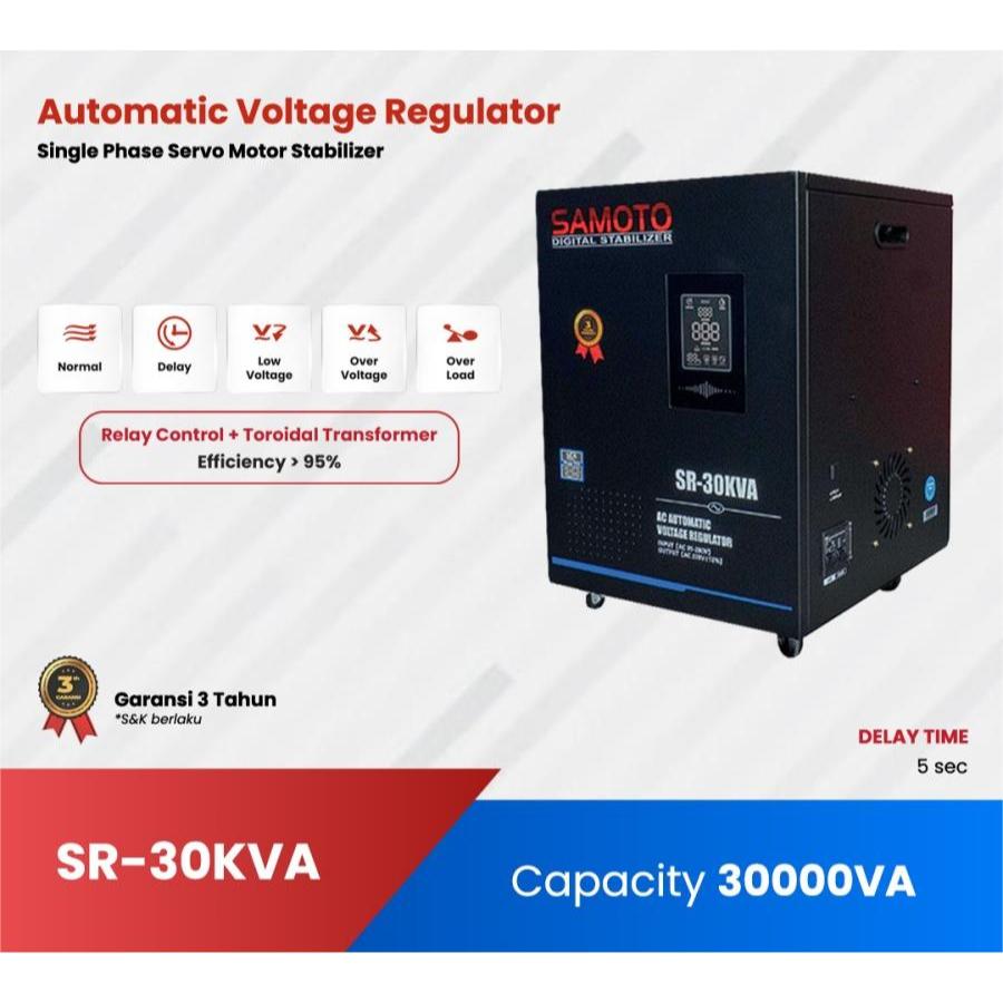 Stabilizer Samoto Relay Stabilizer 30KVA AVR Type SR 30KVA Relay Controlled Series Stabilizer 30000V