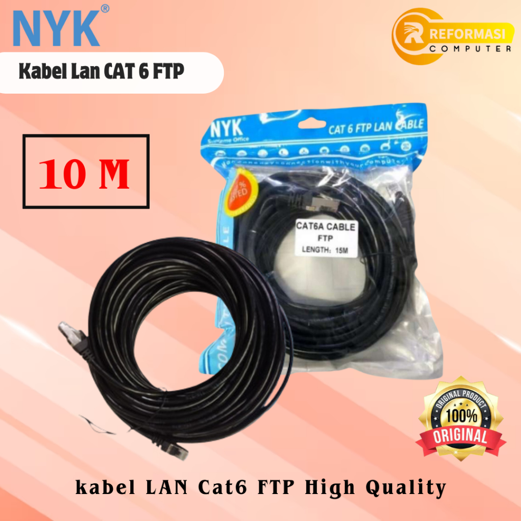 NYK KABEL LAN 10METER NYK CAT 6 / FTP 10 M / LAN 10M