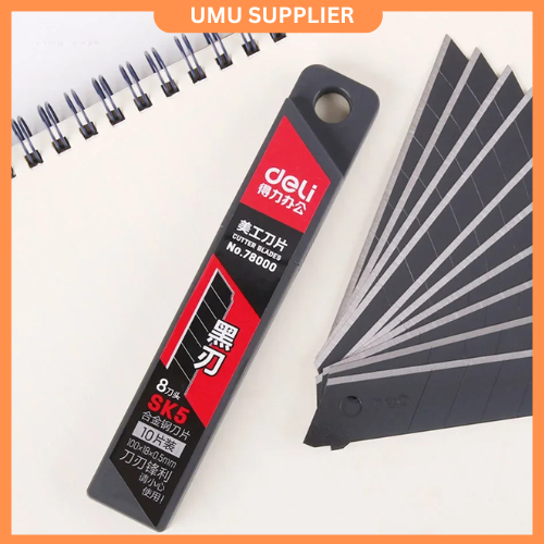 

(UMU SUPPLIER) SANJI DELI MATA PISAU CUTTER KNIFE BLADE ALLOY STEEL SK5 18MM 10 PCS