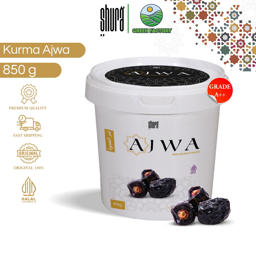 

Shura Kurma Ajwa Ember 850 g Premium Original High Quality