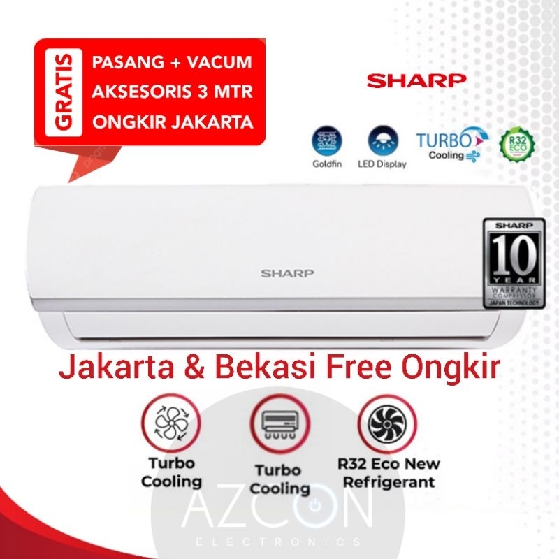 +PASANG AC Sharp 1/2 PK - 2 PK AH-AZCY R32 ada indikator suhu LED