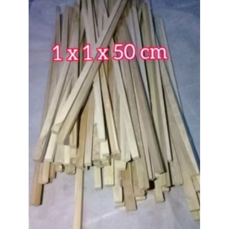 isi 4 batang kayu jati asli 1x1x50 untuk tihang sangkar burcil bahansabuk sangkar